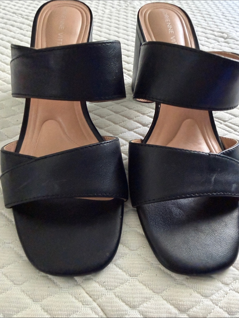 Adrienne Vittadini Avah Black Double-Strap Sandal - Picture 6 of 6